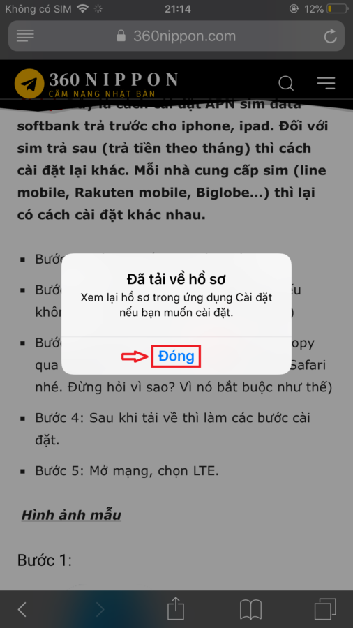 Cách cài đặt APN sim data docomo trả trước cho iphone, ipad 15