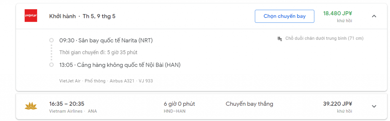 Cách tra giá vé máy bay rẻ nhất về Việt Nam tại Nhật Bản 18